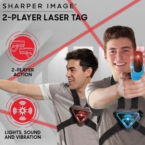 Sharper Image Red and Blue Laser Tag Set 2 players